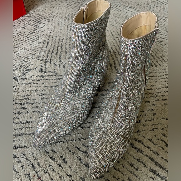 Betsy Johnson Rhinestone Ankle Boots Size 10 - Picture 2 of 5